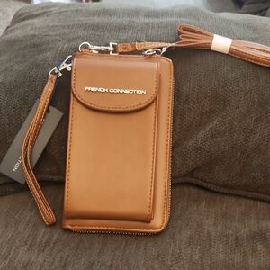 French Connection Tan Crossbody Wallet